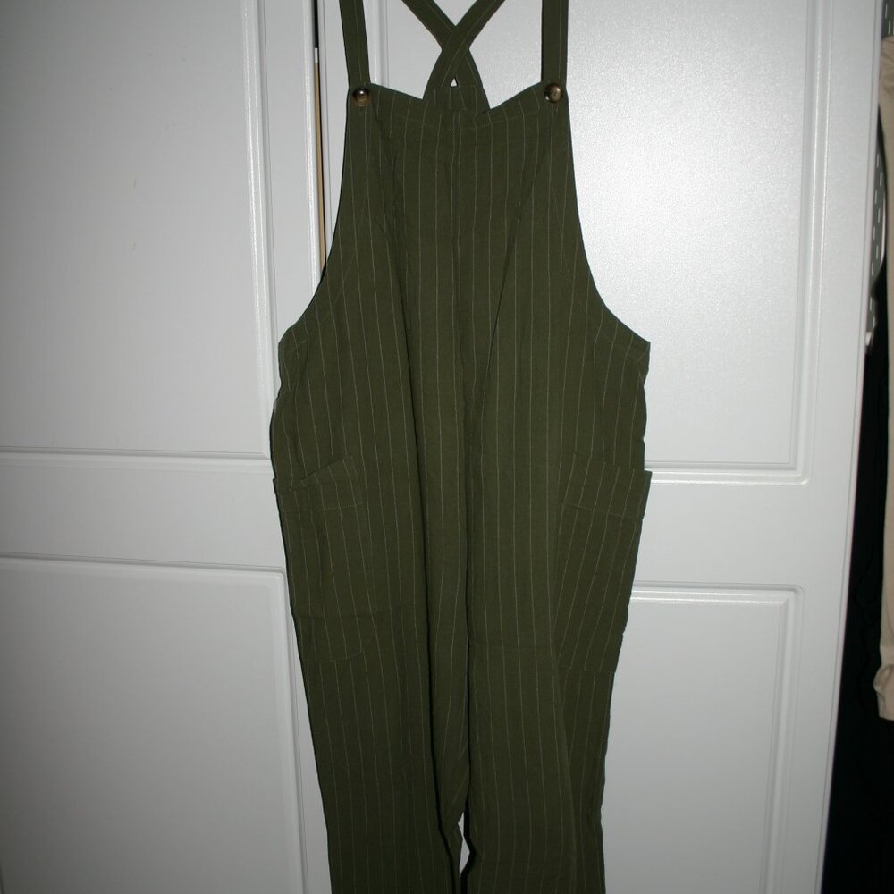 Women's striped overalls